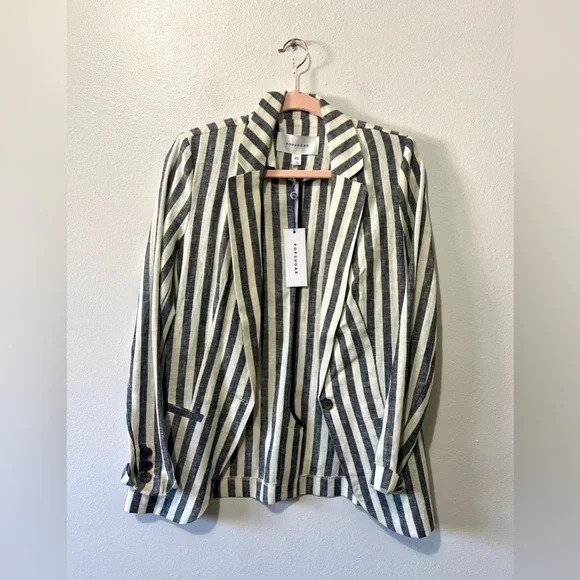 POPSUGAR NWT Striped Linen Blend Blazer - XS - Picture 5 of 10